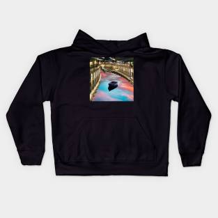 Midnight Row - Surreal/Collage Art Kids Hoodie